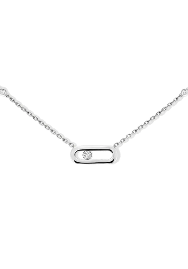 Messika Move Uno 18KWG Diamond Necklace | Ref. 10053-WG | OsterJewelers.com