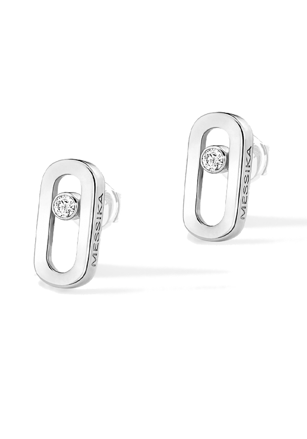 Messika Move Uno 18K White Gold Diamond Stud Earrings | Ref. 12305-WG | OsterJewelers.com