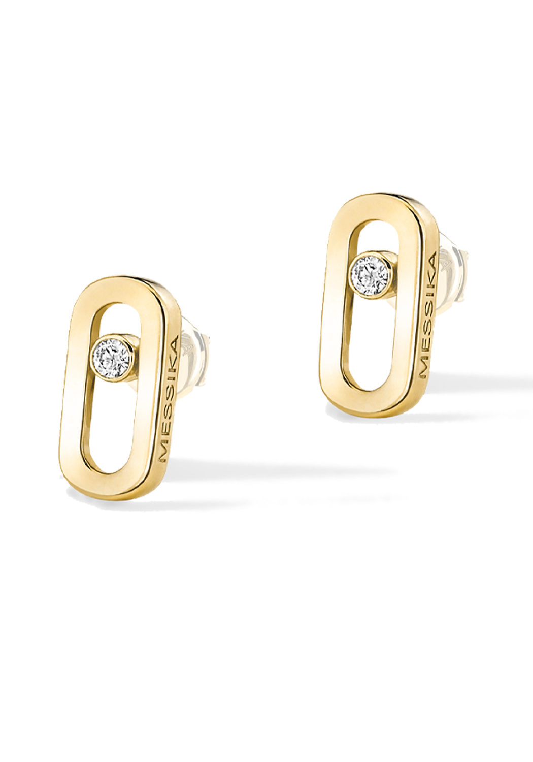 Messika Move Uno 18K Yellow Gold Diamond Stud Earrings 12305-YG