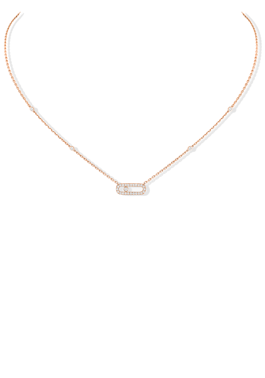 Messika Move Uno Pavé 18KRG Diamond Necklace | Ref. 04708-PG | OsterJewelers.com