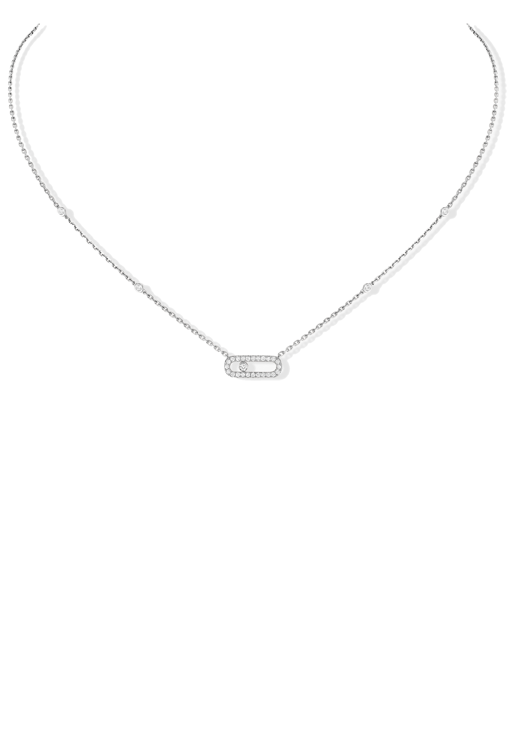 Messika Move Uno Pavé 18K Gold Diamond Necklace | 04708 — Oster