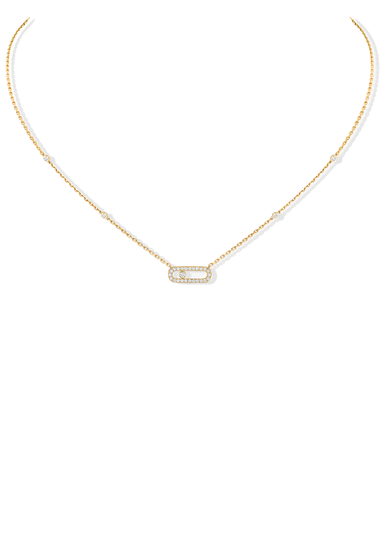 Messika Move Uno Pavé 18KYG Diamond Necklace | Ref. 04708-YG | OsterJewelers.com