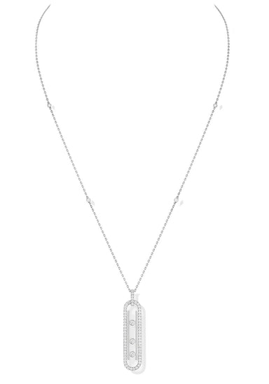 Messika Move 10th PM 18KWG Pavé Diamond Necklace | Ref. 10032-WG | OsterJewelers.com