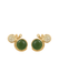 Ole Lynggaard Lotus 18KYG Rutile Quartz & Serpentine Stud Earrings | A2932-403 | OsterJewelers.com