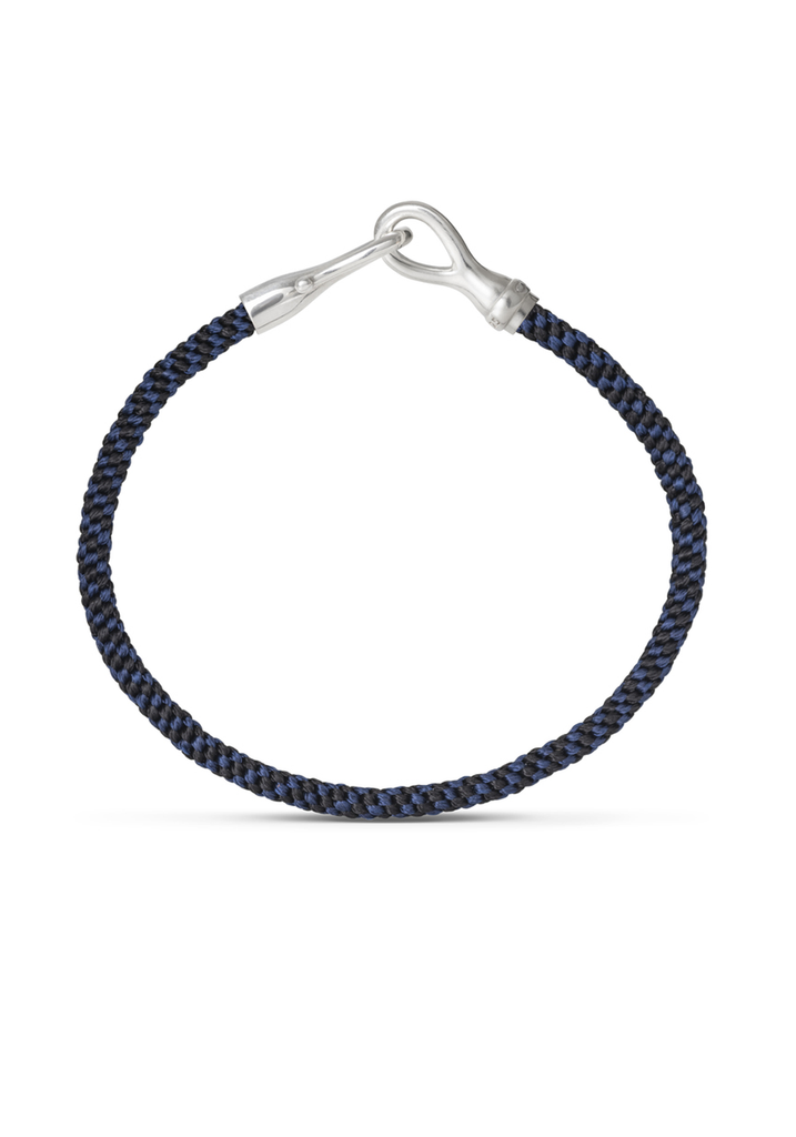 OLE LYNGGAARD Life Silver Midnight Blue Men's Rope Bracelet