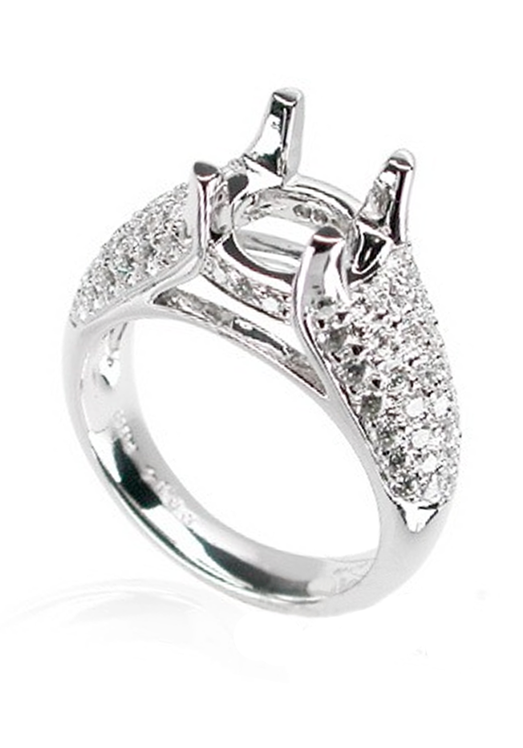 Parade Design Platinum Semi-Mount Pave Diamond Ring | OsterJewelers.com