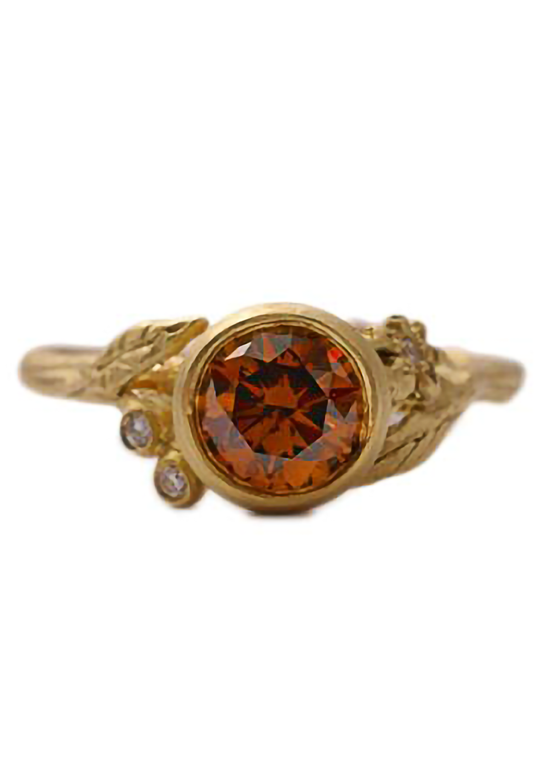 Sofia Kaman Daphne 18KYG Daisy Twig Cognac Diamond Ring