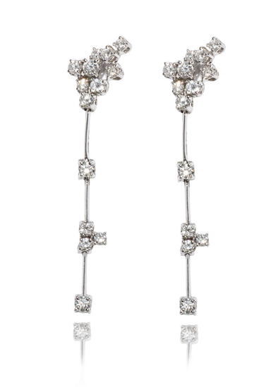 Stefan Hafner 18KWG Air Cluster Diamond Earrings | OsterJewelers.com