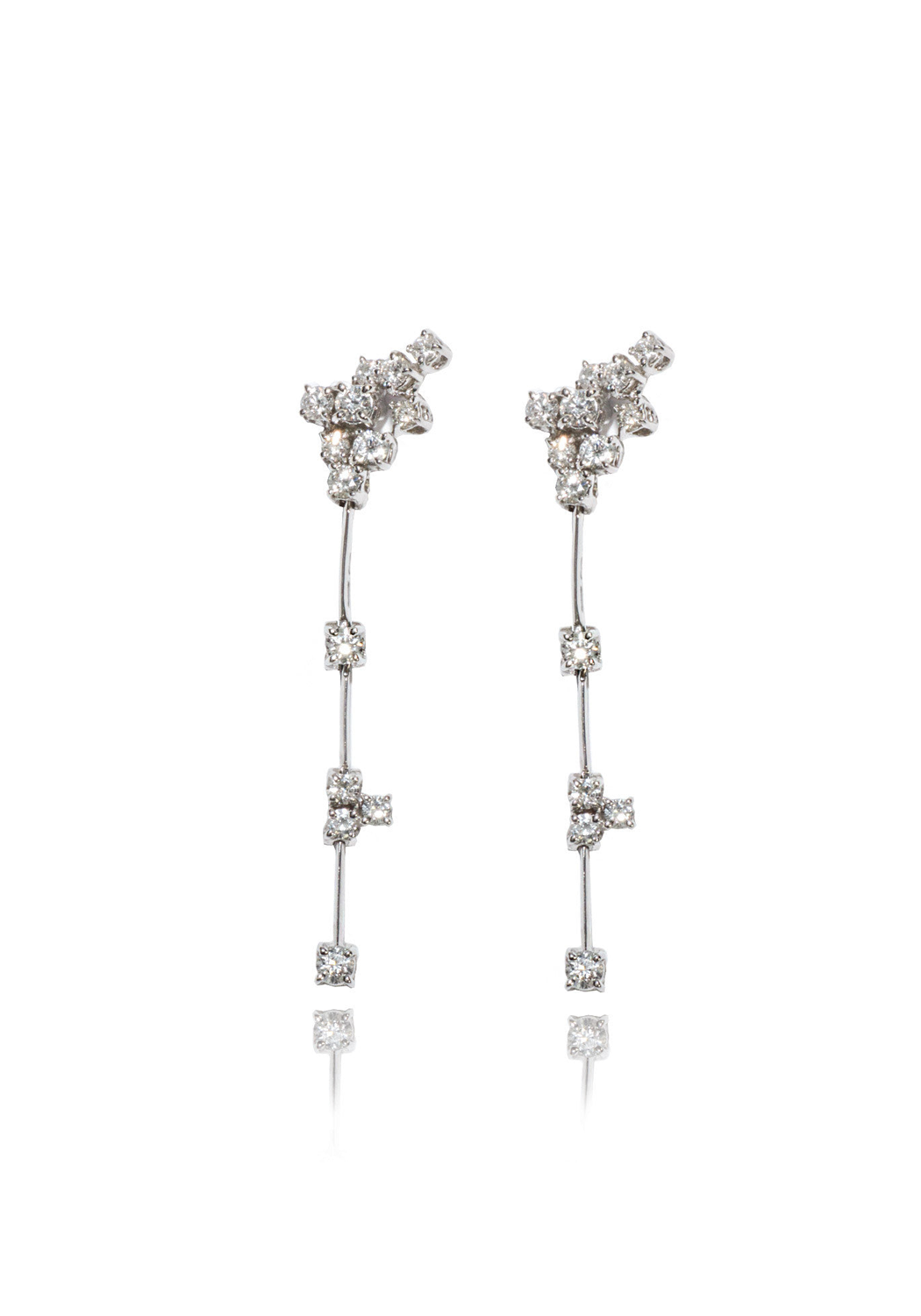 Stefan Hafner 18KWG Air Cluster Diamond Earrings | OsterJewelers.com