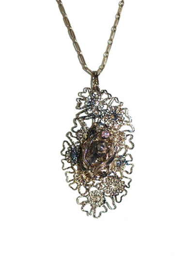 Vernissage Silver, Diamond, Sapphire Happy Bird Necklace | OsterJewelers.com