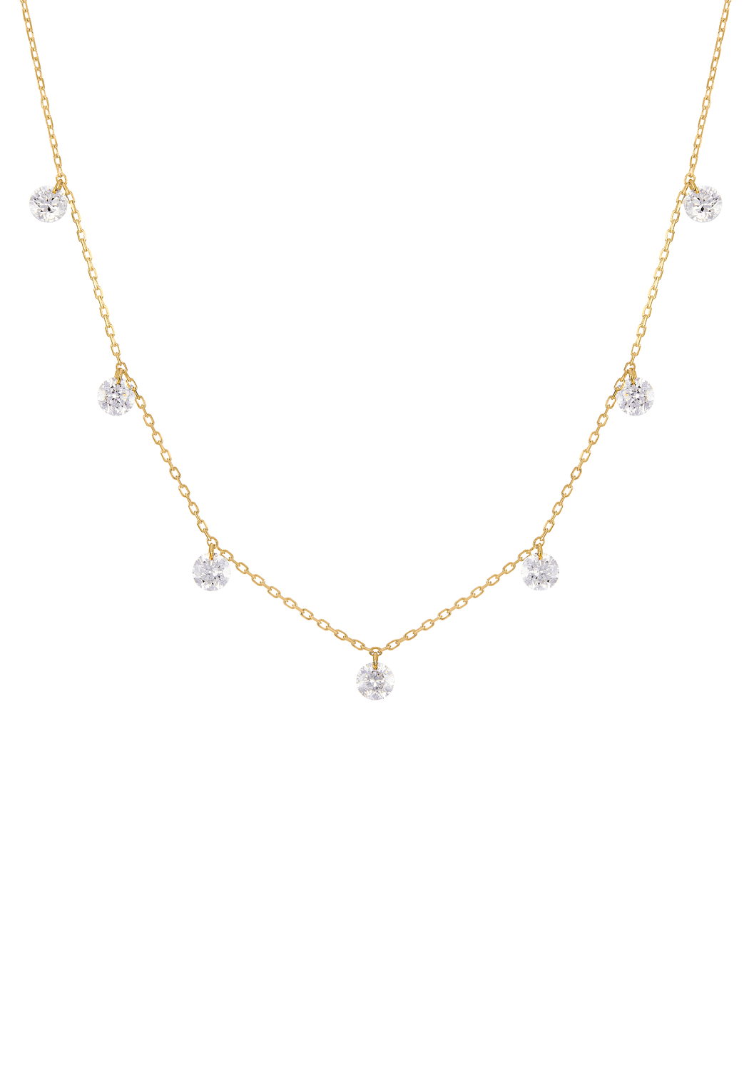 Persée Paris 18K Yellow Gold Danaé 7 Diamond Necklace | OsterJewelers.com