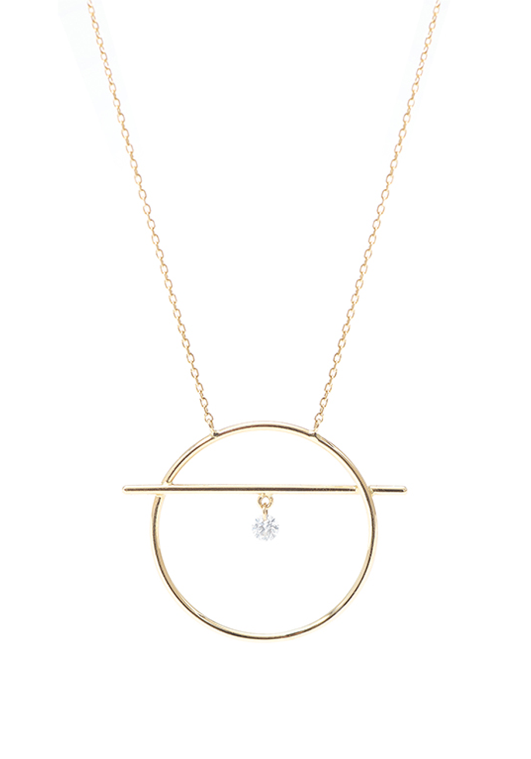 Persée Paris 18K Yellow Gold Fibule Circle Diamond Necklace | OsterJewelers.com